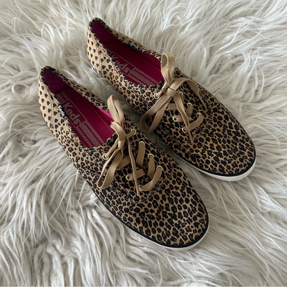 Keds Shoes - Keds‎ animal leopard print/pink sneaker flats ladies size 9.5